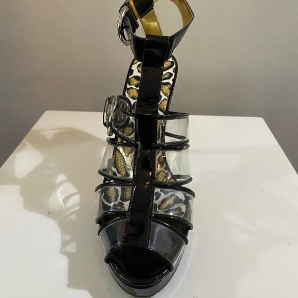 Colin Stuart high heels with black & clear panels - Picture 2 of 7